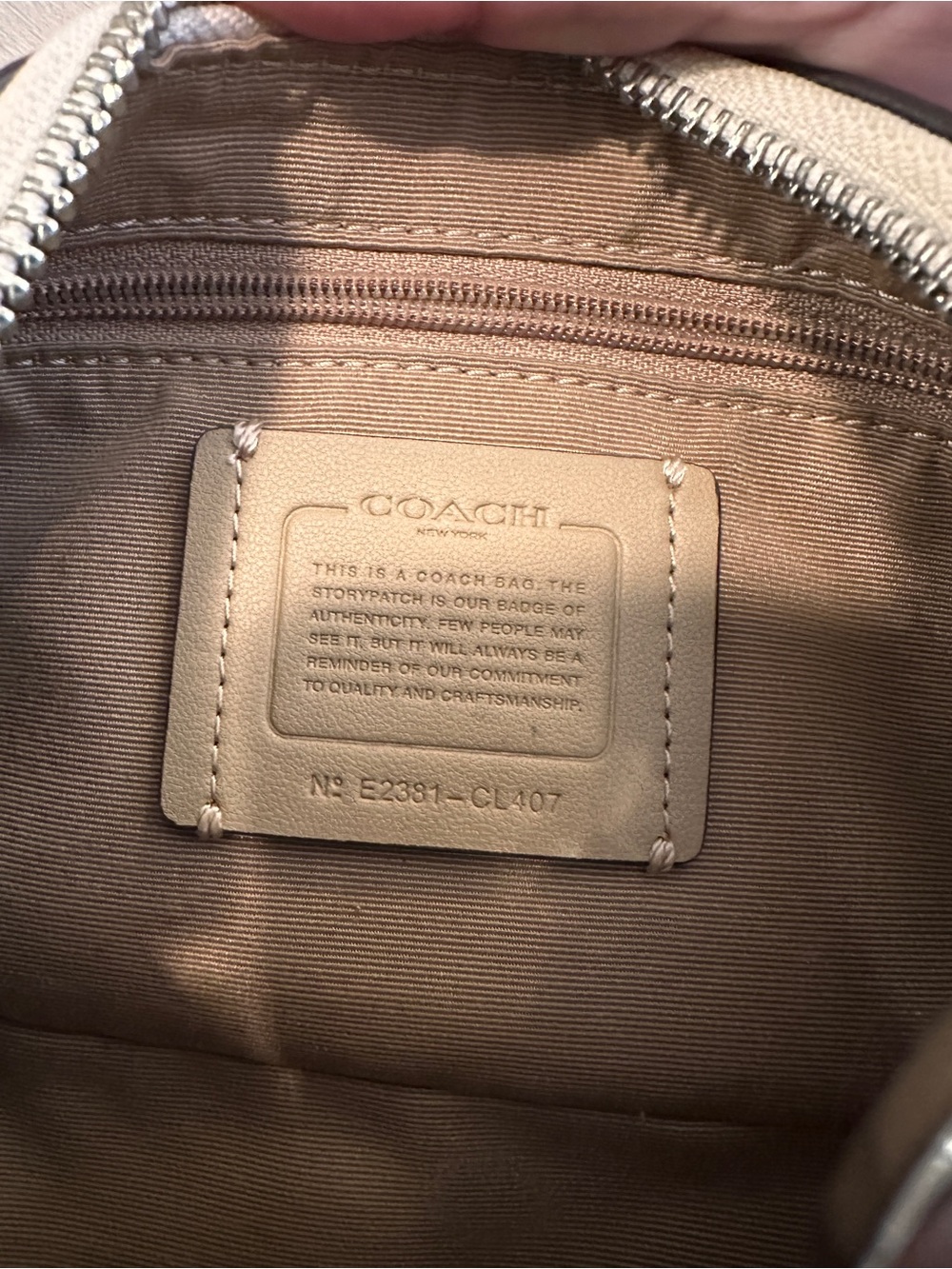 Coach Mini Shoulder Bag in Light Cream with Silver Chain - Picture 6 of 6